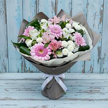 Букет цветов из:  Герберы, Альстромерии и Хризантемы в Ульяновке