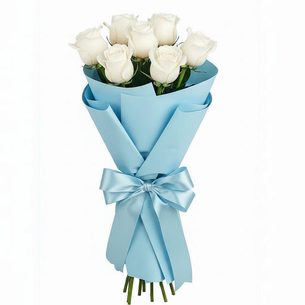 Букет 7 белых роз Проуд в Ульяновке