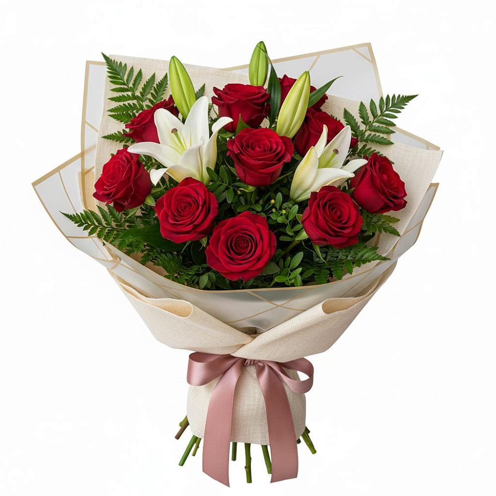 Букет цветов из: Лилии и Розы в Ульяновке