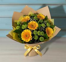 Букет цветов из:  Герберы и Хризантемы в Ульяновке
