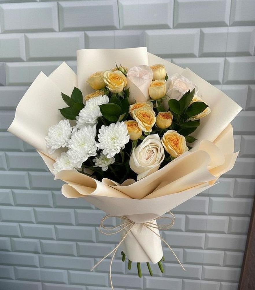 Букет цветов из: Розы и Хризантемы в Ульяновке