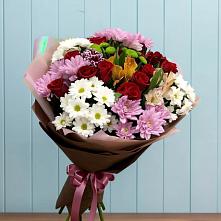 Букет цветов из:  Розы, Хризантемы и Альстромерии в Ульяновке
