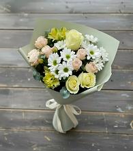 Букет цветов из:  Альстромерии, Розы и Хризантемы в Ульяновке