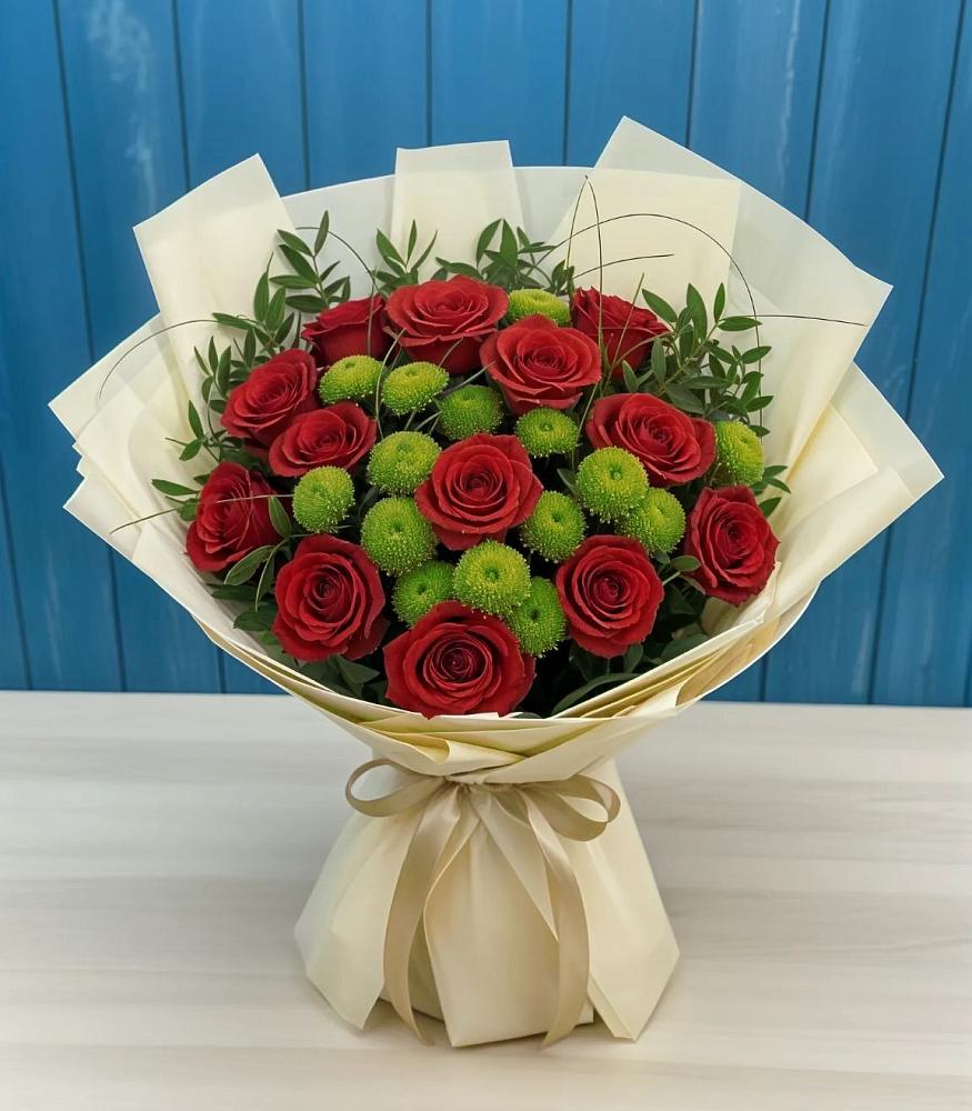 Букет цветов из: Розы и Хризантемы в Ульяновке