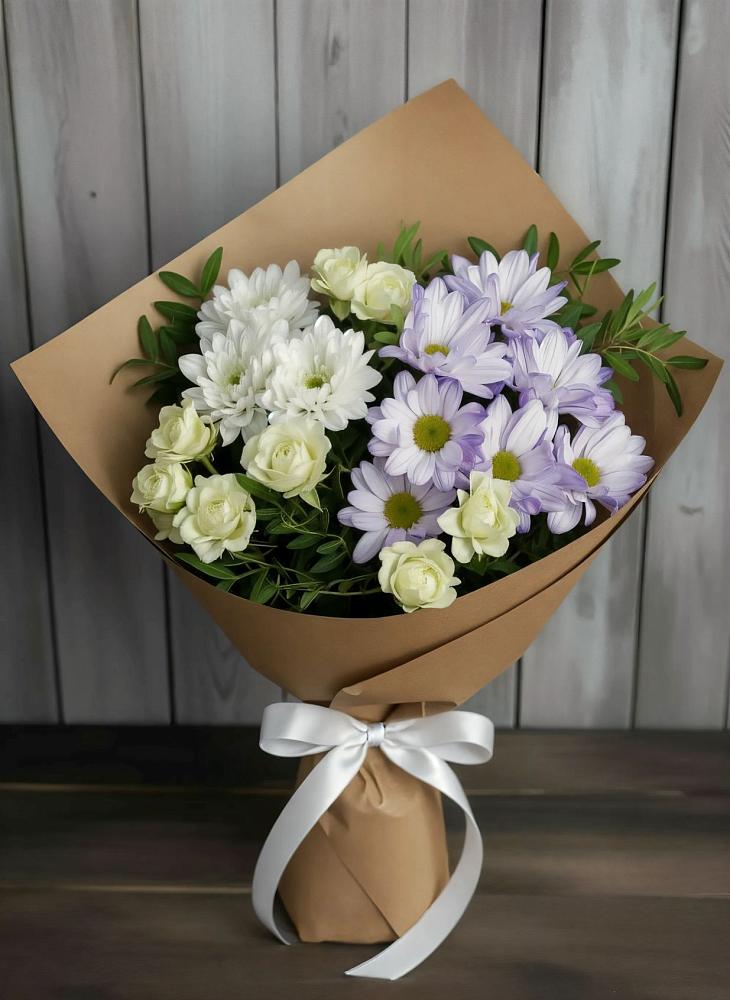 Букет цветов из: Хризантемы и Розы в Ульяновке